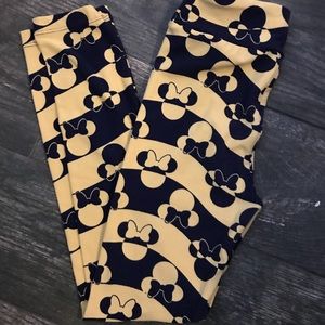 Kids Lularoe Disney Leggings Light yellow and Navy